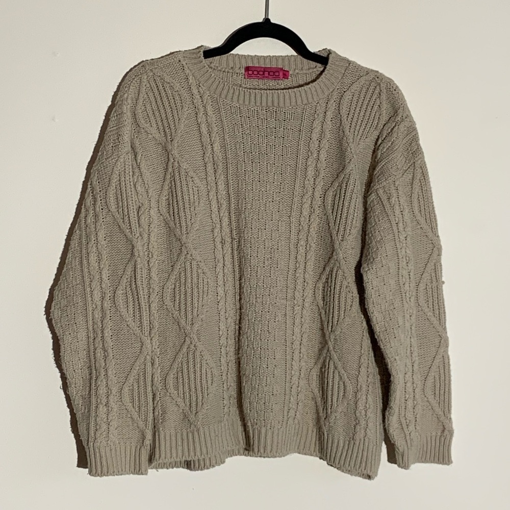 boohoo | Cable Knit Sweater Tan M/L